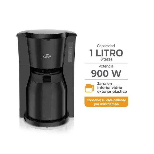 Cafetera Termica KALLEY 8 Tazas K-CTN Negro