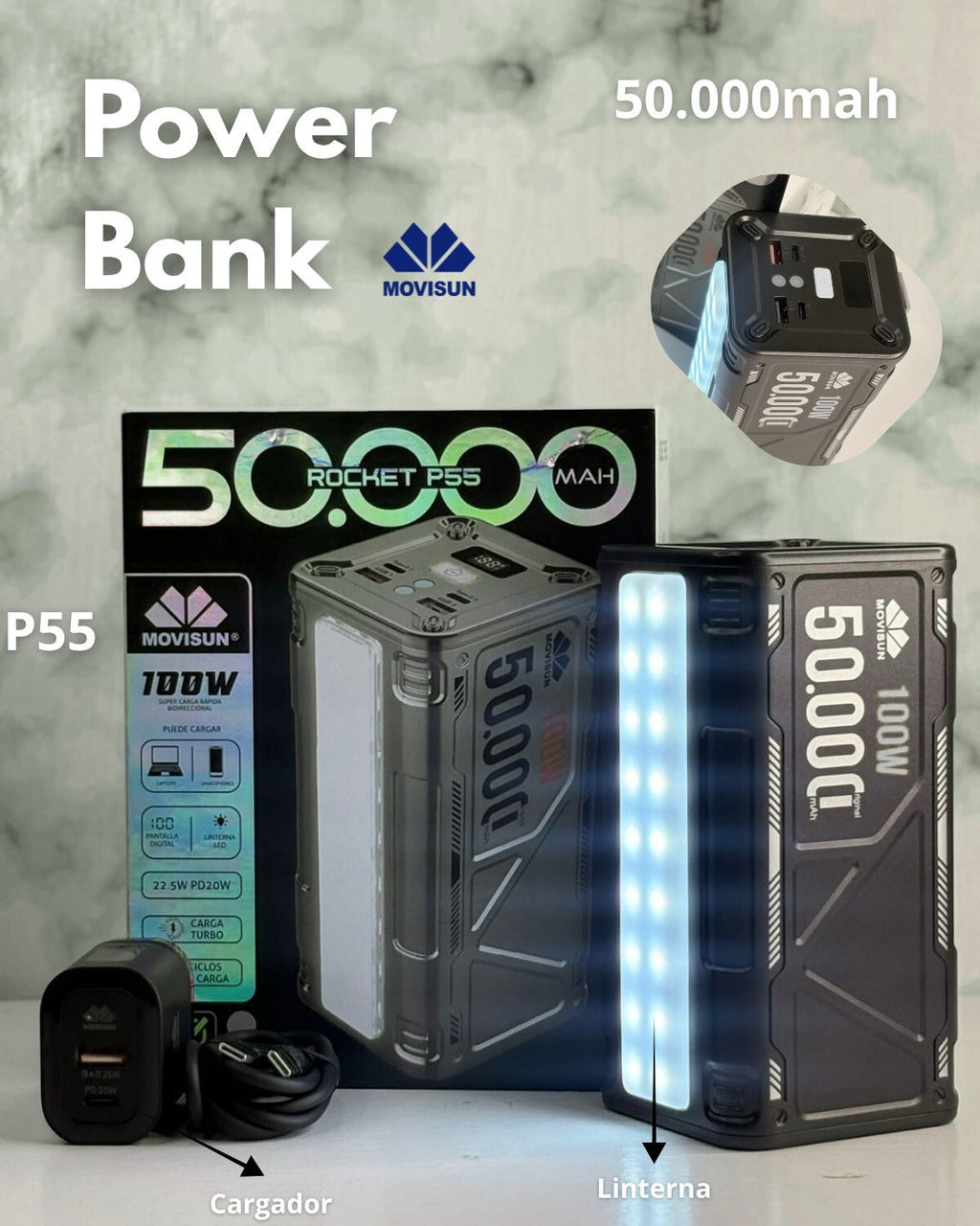 POWER BANK 50.000mAh